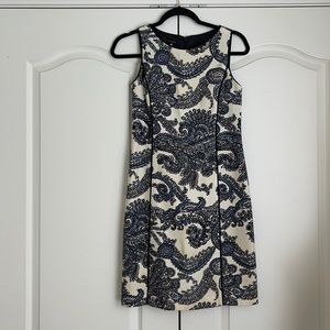 Talbots Blue and Cream Paisley Midi Dress